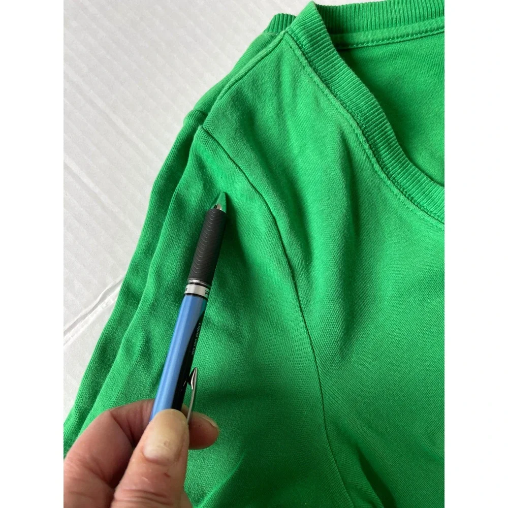 Lauren Ralph Lauren Green V‎ Neck Layered Top XL Cotton